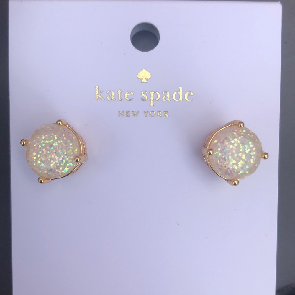 Kate Spade opal glitter post earrings new